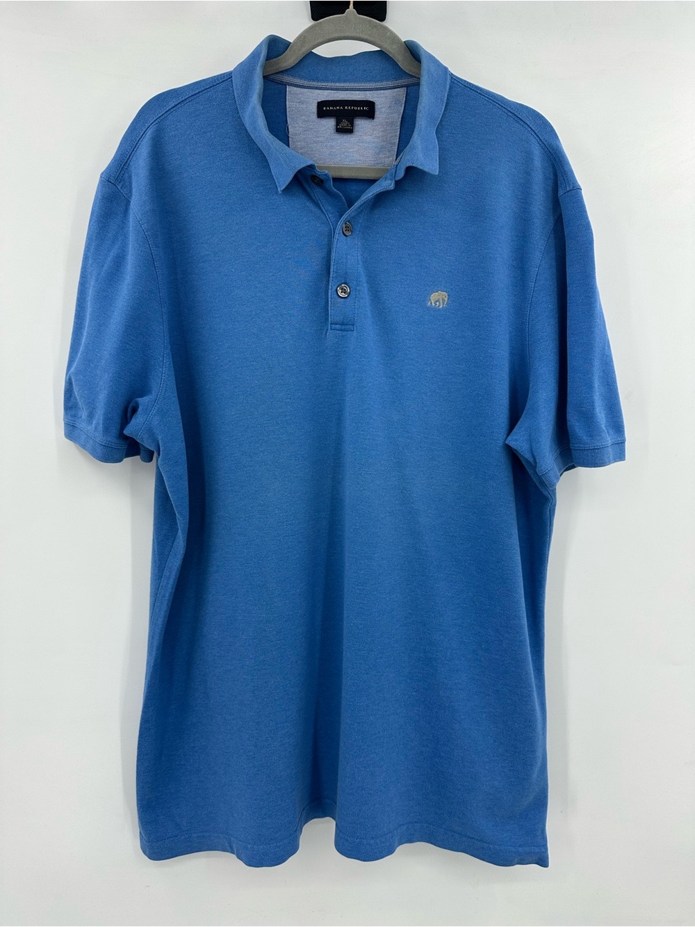 Banana Republic Blue Heather Polo Shirt with Embroidered Logo